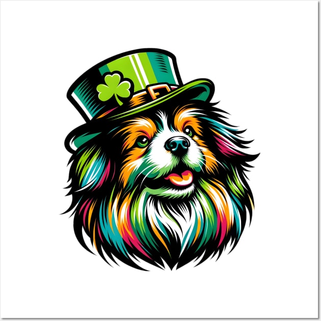 Tibetan Spaniel in Leprechaun Hat: St Patrick's Celebration Wall Art by ArtRUs